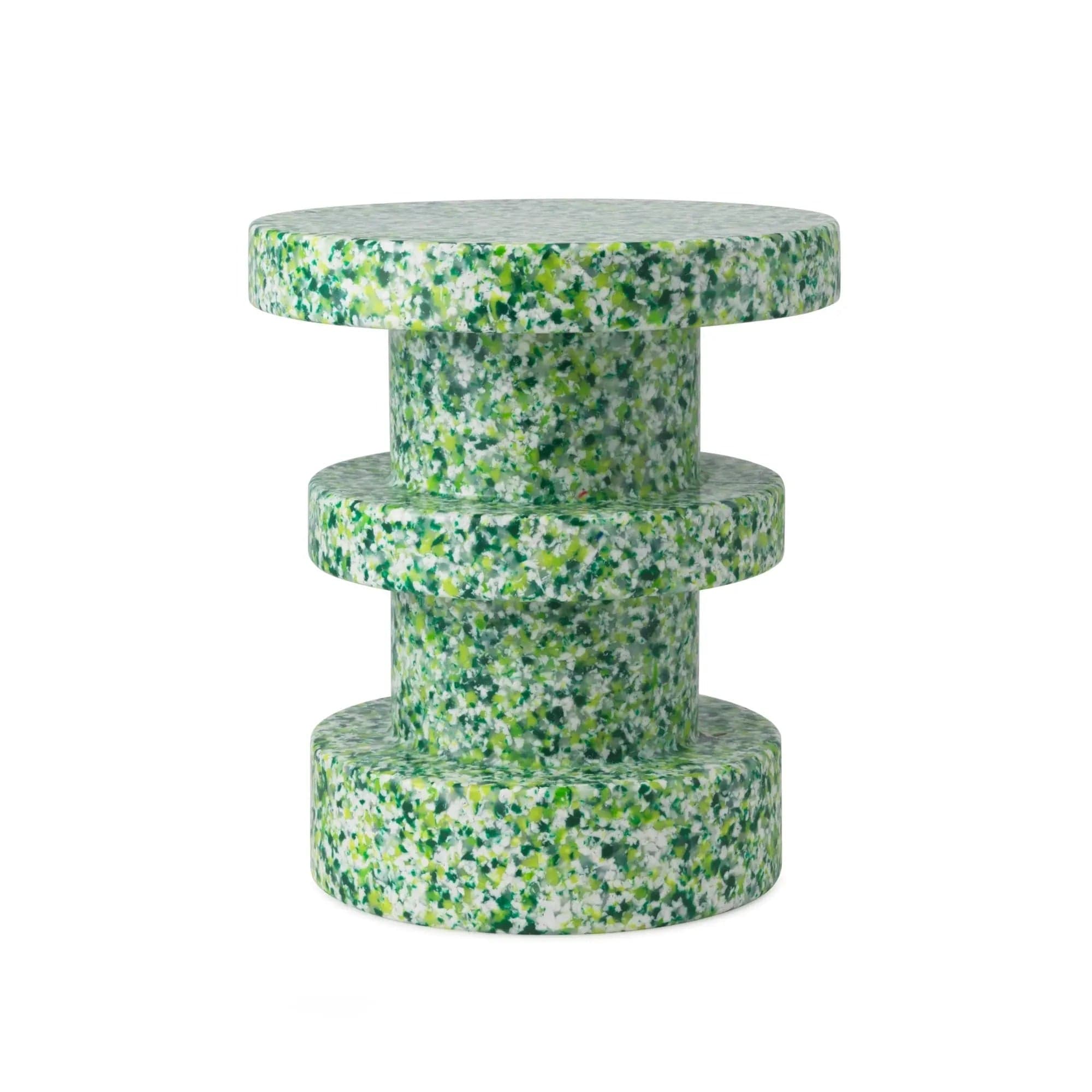 Tabouret Bit Stack vert en polyéthylène recyclé