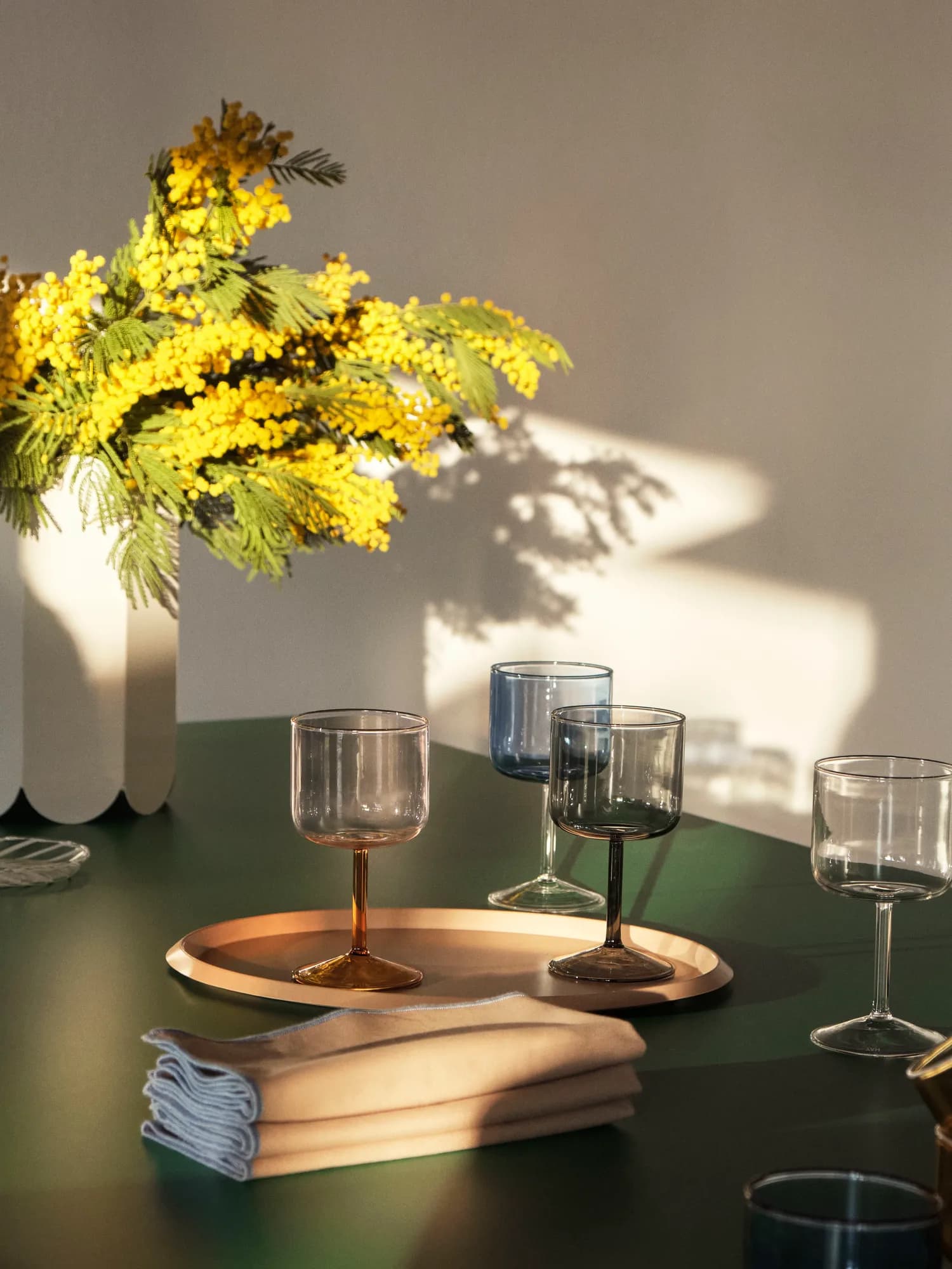 Verres à vin Tint Rose/Jaune